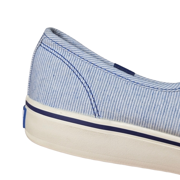 KEDS Womens Double Wash Blue Striped Low Top Comfort Shoes Size 9 - Picture 5 of 12